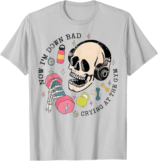 Down Bad Crying At The Gym T-Shirt - T-Shirt | Ash