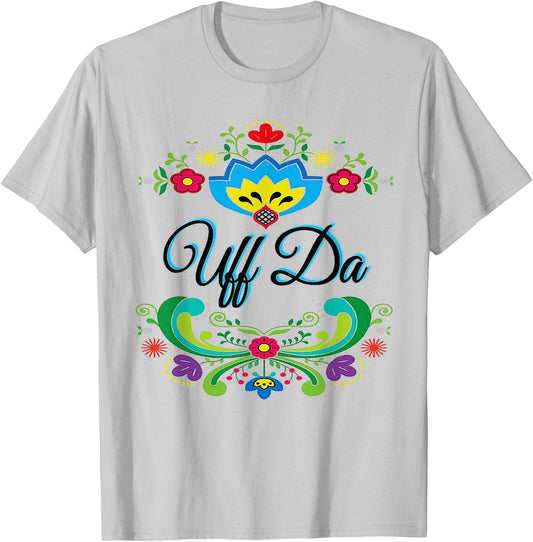 Uff Da Flowery T-Shirt - T-Shirt | Ash