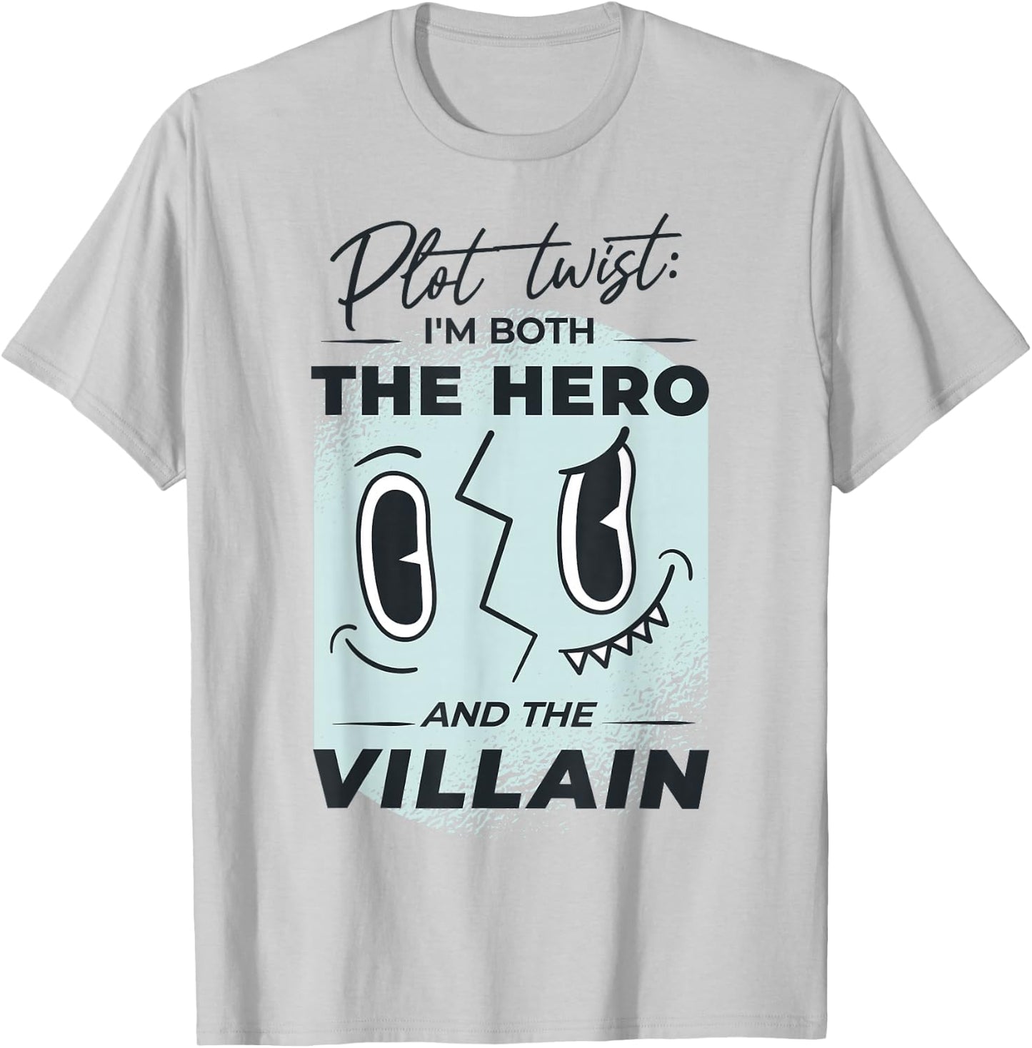 Hero And Villain Mask T-Shirt - T-Shirt | Ash
