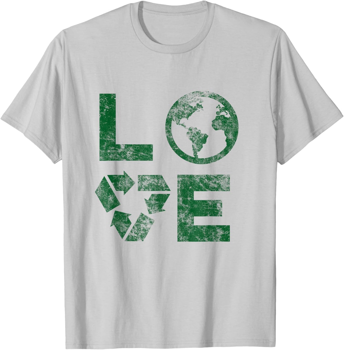 Liebe Earth Day 90s Vintage Recycled Children or Teachers T-Shirt - T-Shirt | Ash