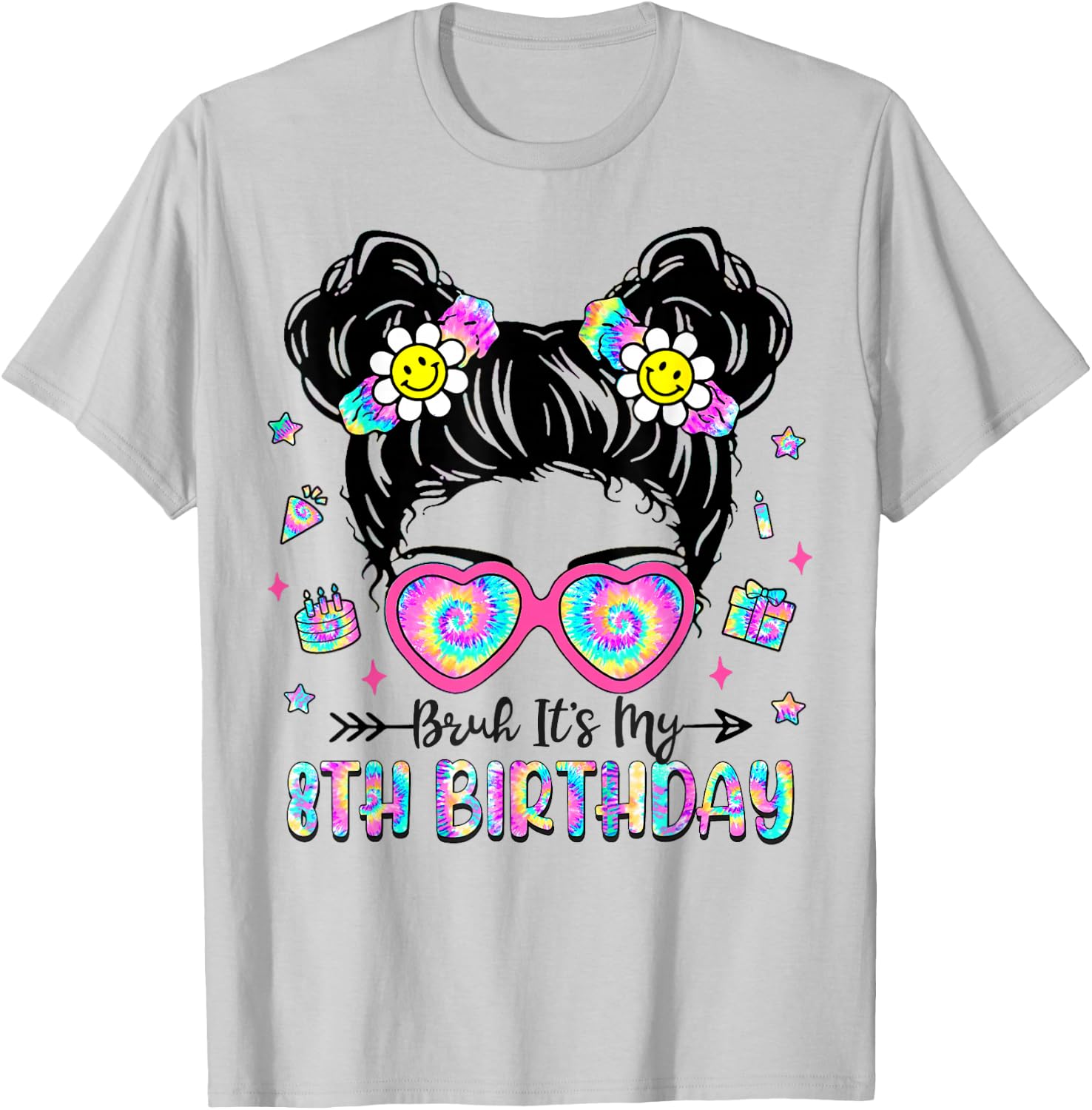 Bruh It's My 8th Birthday 8 Year Old Girls 8yr Birthday Girl T-Shirt - T-Shirt | Ash