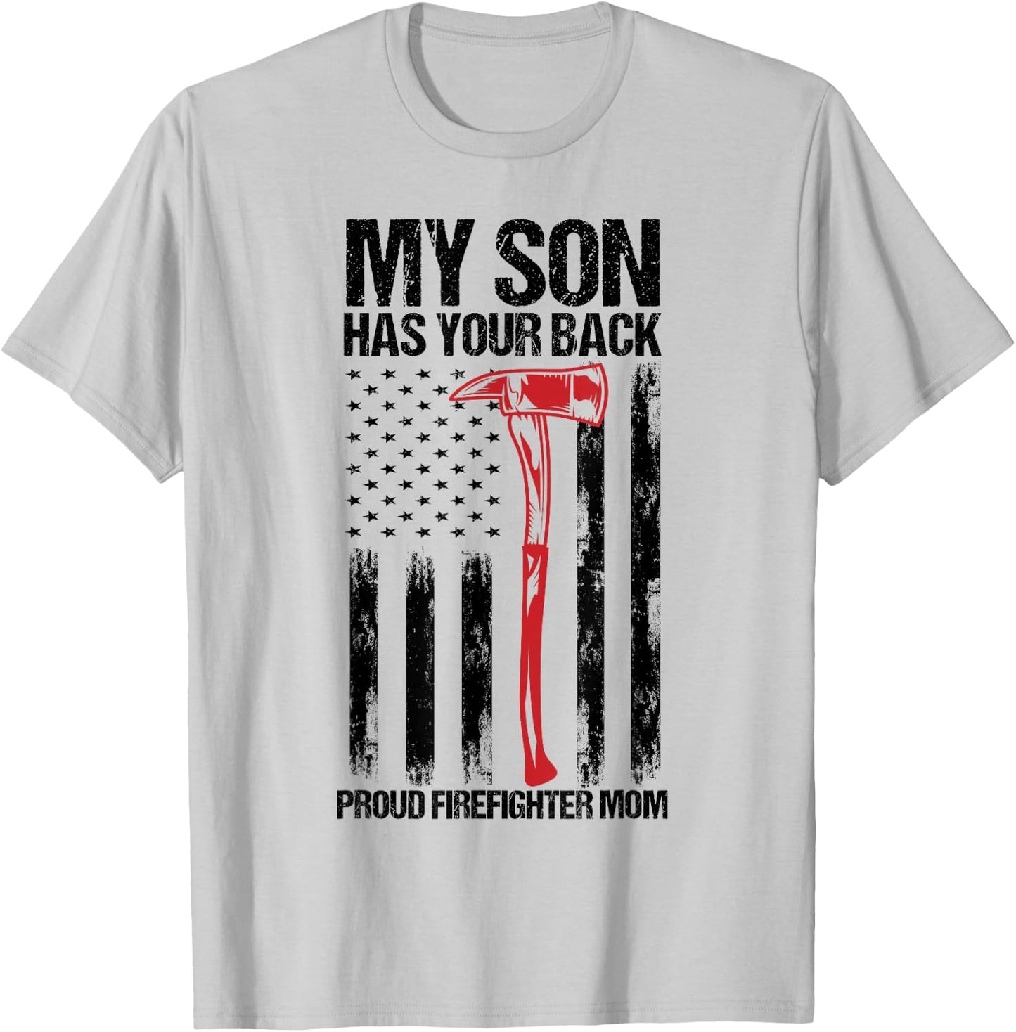 Firefighter Mom Gift Fire Department T-Shirt - T-Shirt | Ash