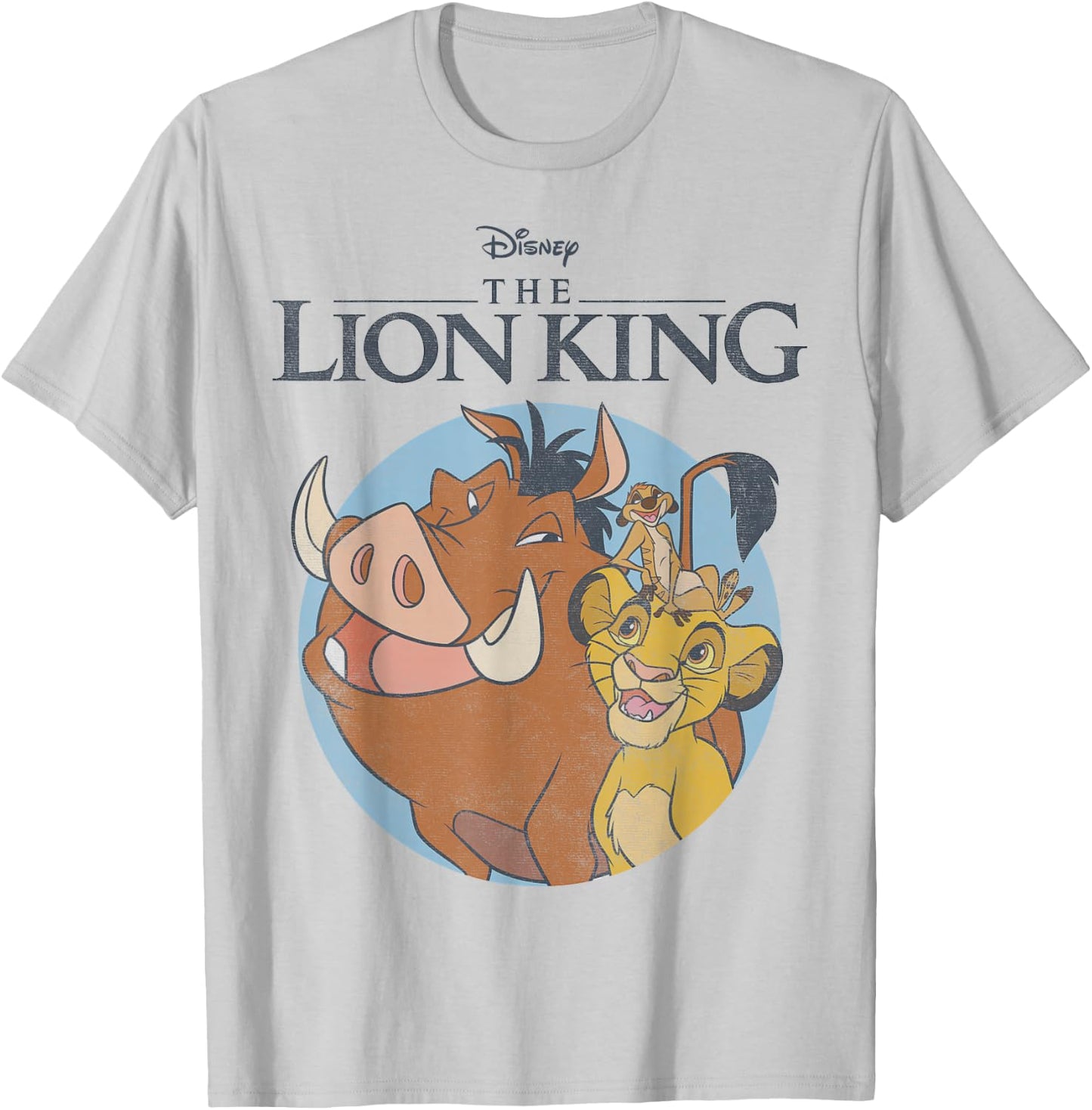 Disney The Lion King Timon Pumbaa & Simba Portrait Logo T-Shirt - T-Shirt | Ash