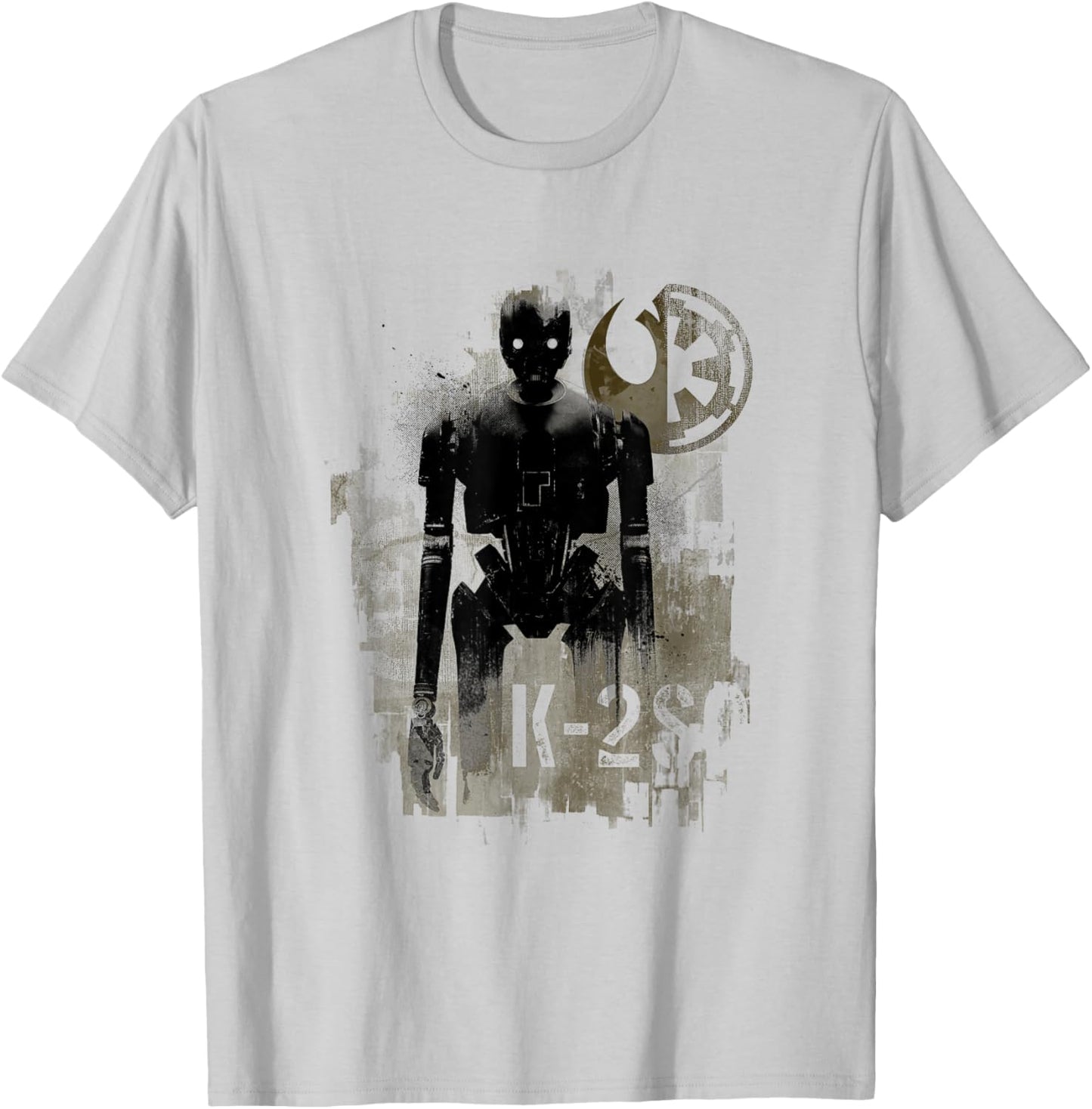 Star Wars Rogue One Iconic K-2SO Droid Retro Chest Poster V3 T-Shirt - T-Shirt | Ash