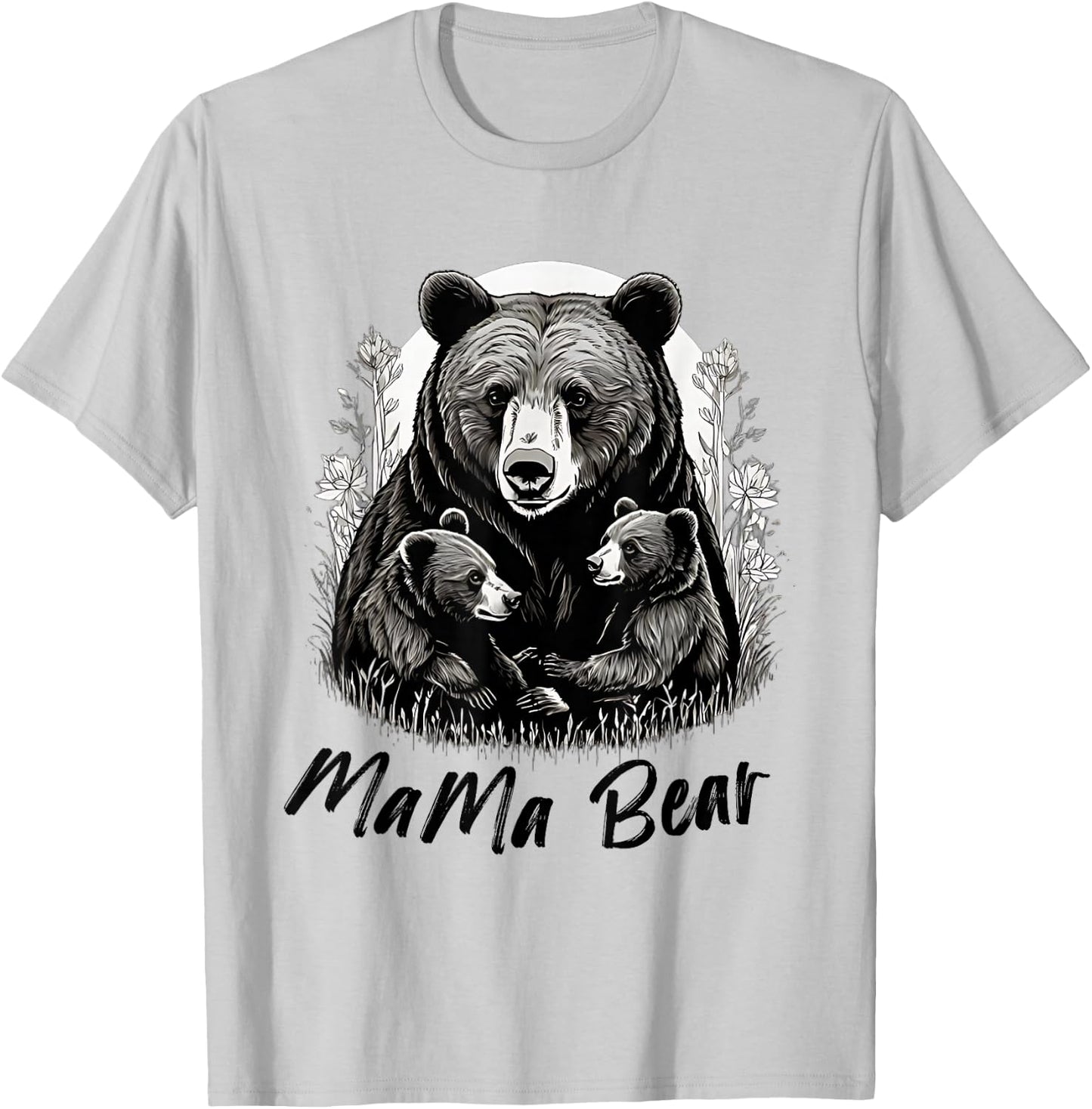 Mama Bear 2 Baby Cubs Mothers Day Family Bear Baby Newborn T-Shirt - T-Shirt | Ash