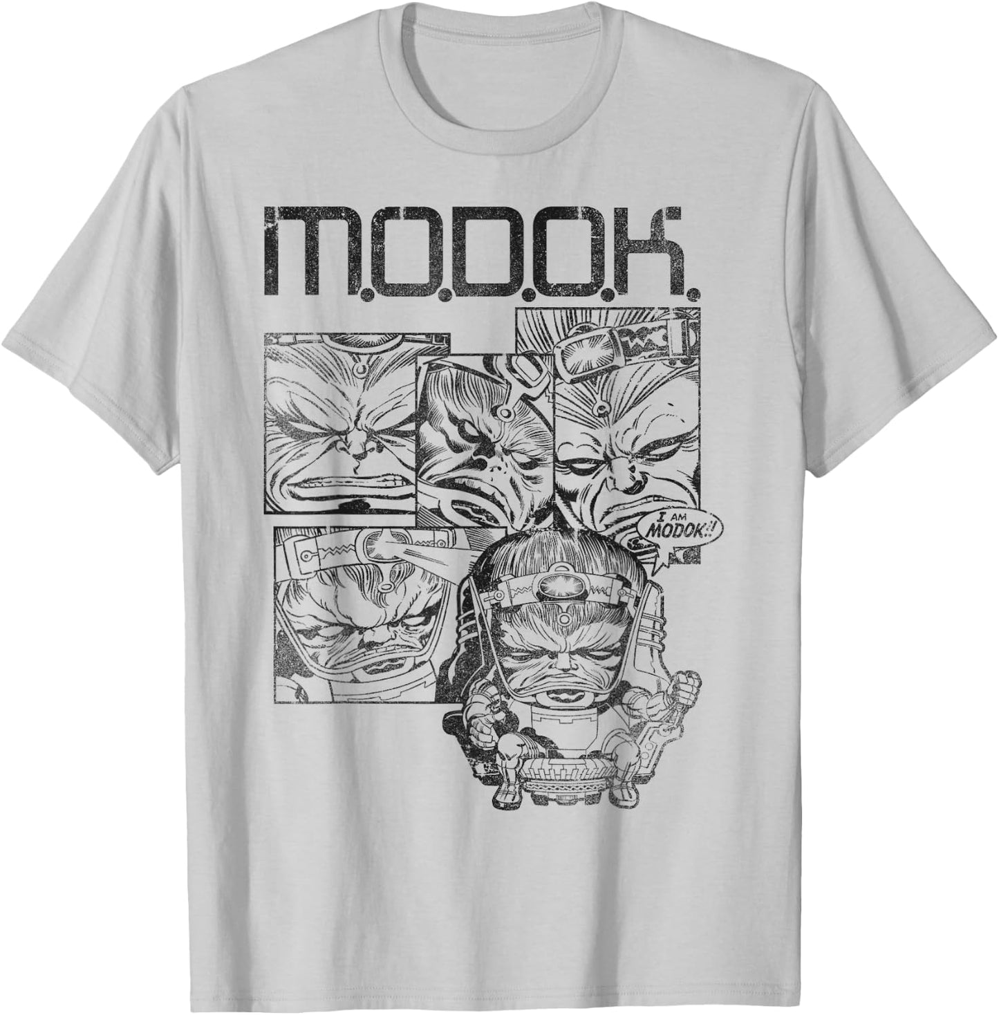 Marvel MODOK Black & White Comic Panels T-Shirt - T-Shirt | Ash