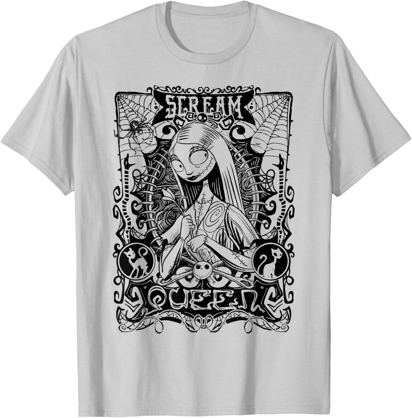 Disney The Nightmare Before Christmas Sally Scream Queen T-Shirt - T-Shirt | Ash