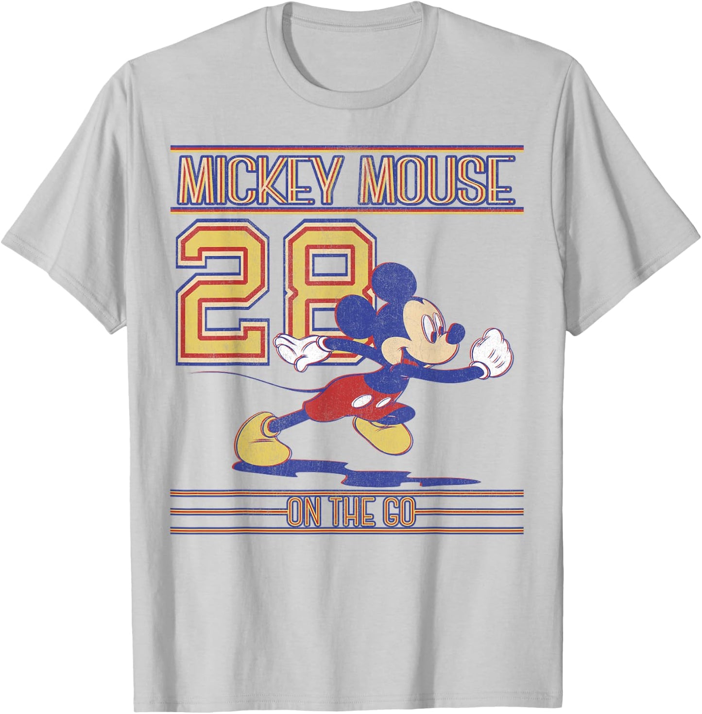 Disney Mickey And Friends Mickey Mouse On The Go Since '28 T-Shirt - T-Shirt | Ash