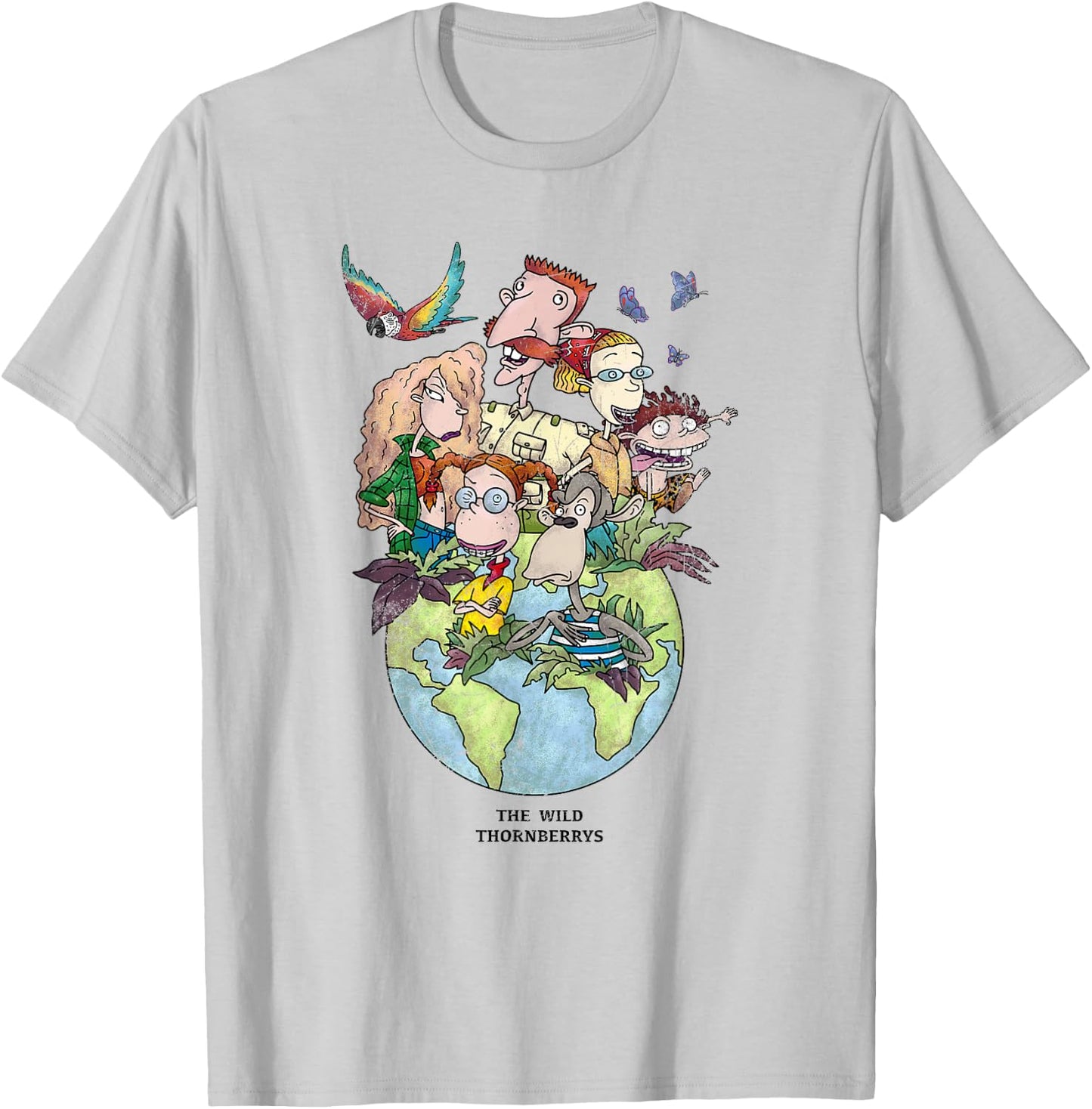 The Wild Thornberry's Earth Day Distressed Group Shot T-Shirt - T-Shirt | Ash