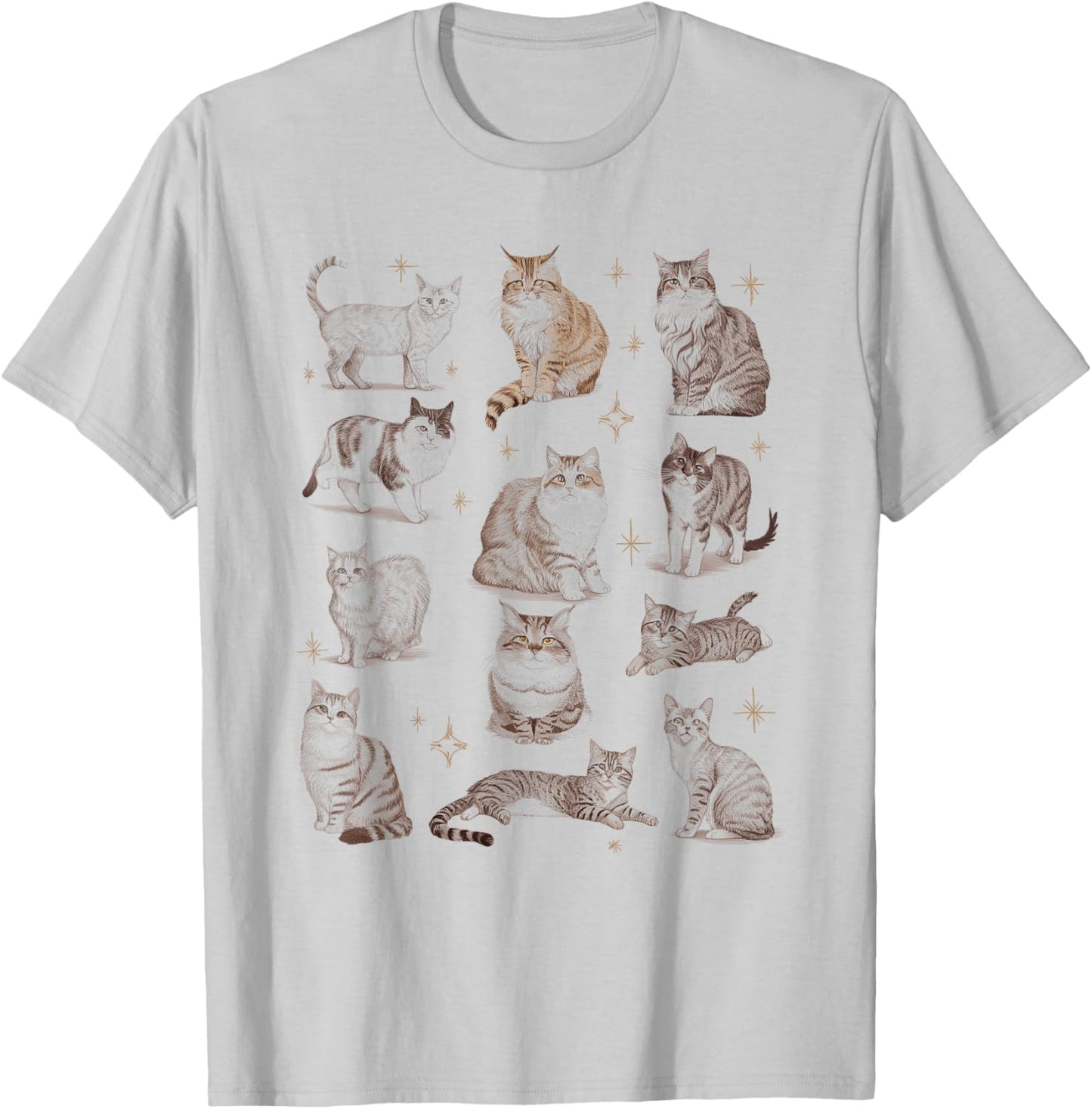 Vintage 90s Tattoo Cat Retro Kitten Nature Funny Cats T-Shirt - T-Shirt | Ash