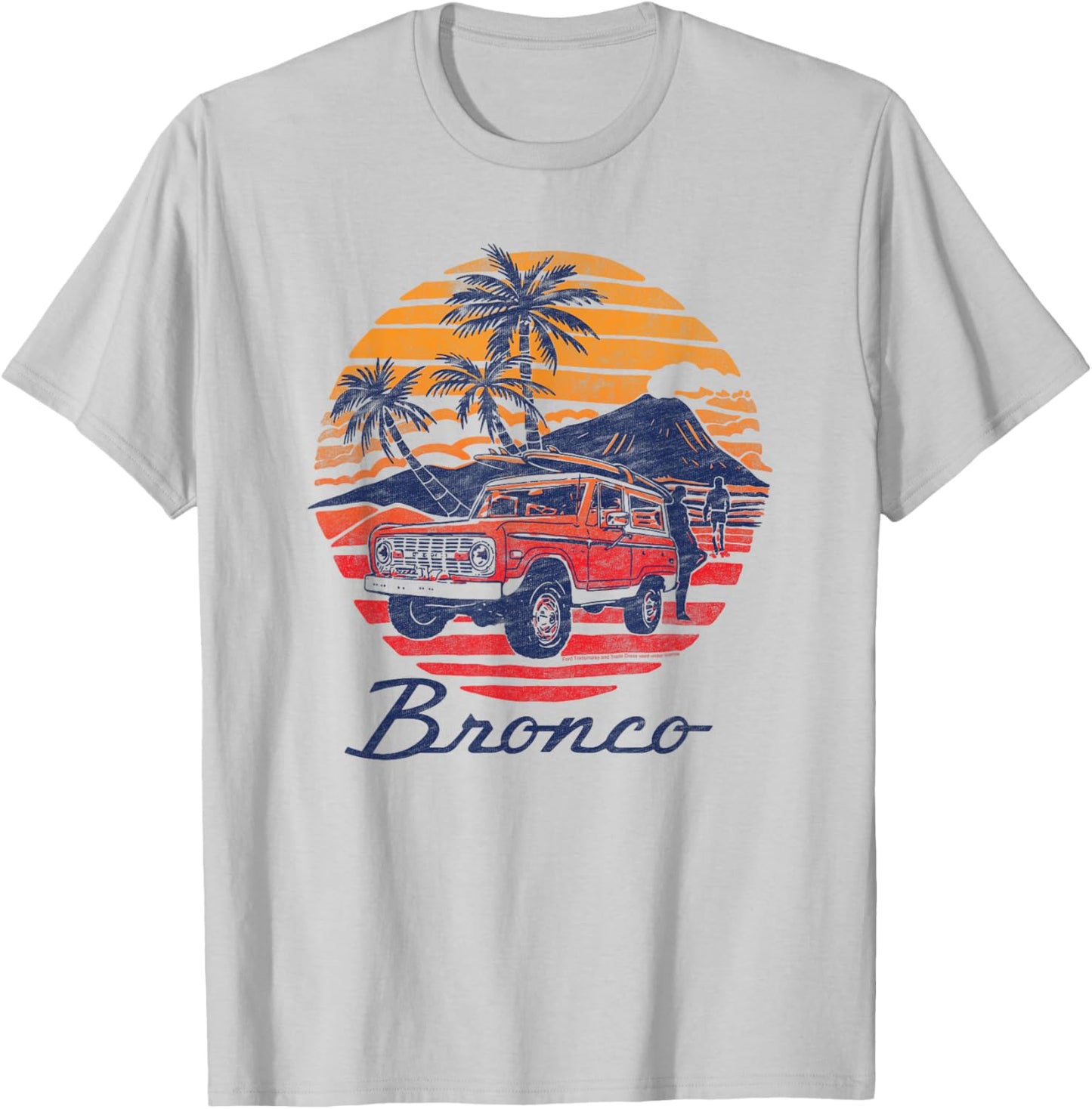 Ford - Bronco Retro Tropical Beach Sunset Men Women Kids T-Shirt - T-Shirt | Ash