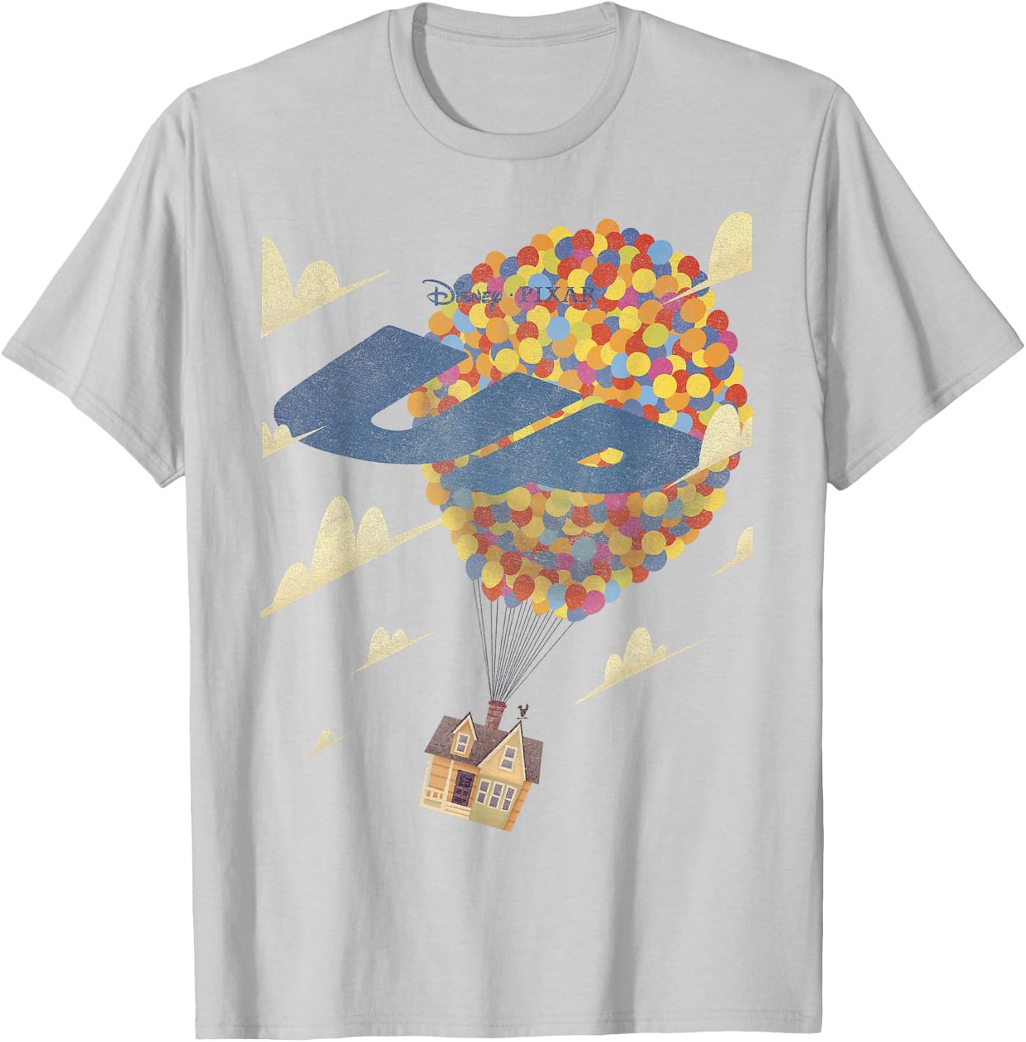 Disney Pixar Up Retro House Logo T-Shirt - T-Shirt | Ash