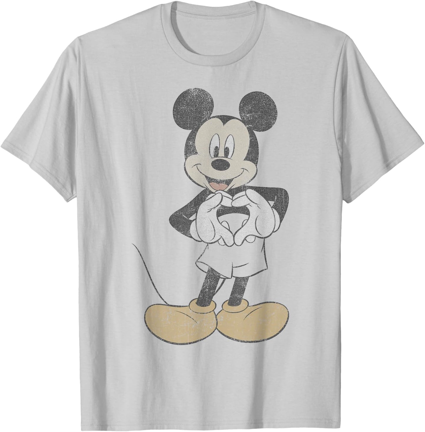 Disney Mickey and Friends Mickey Mouse Heart Hands Small T-Shirt - T-Shirt | Ash