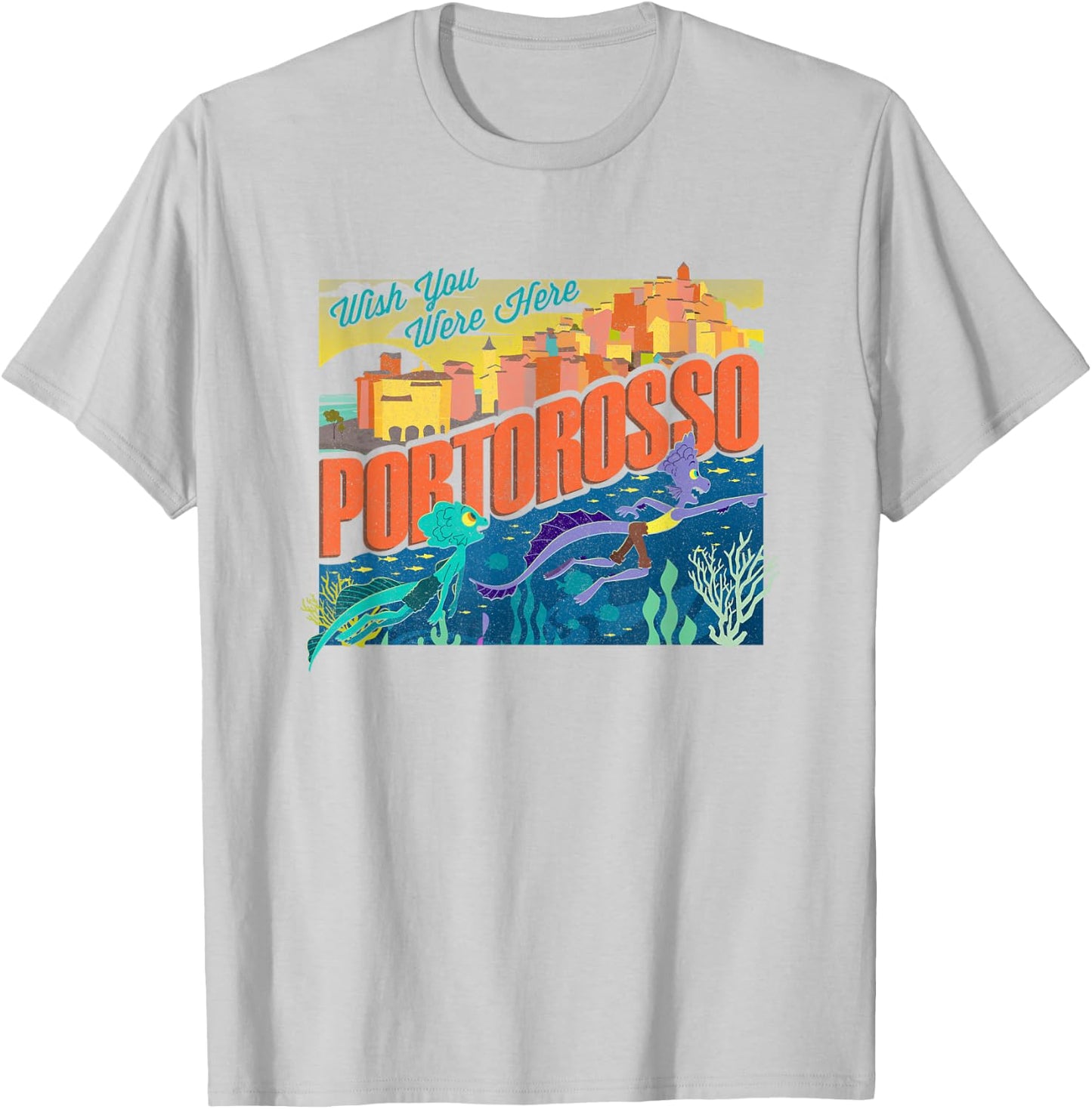 Disney Pixar Luca Portorosso Wish You were Here T-Shirt - T-Shirt | Ash