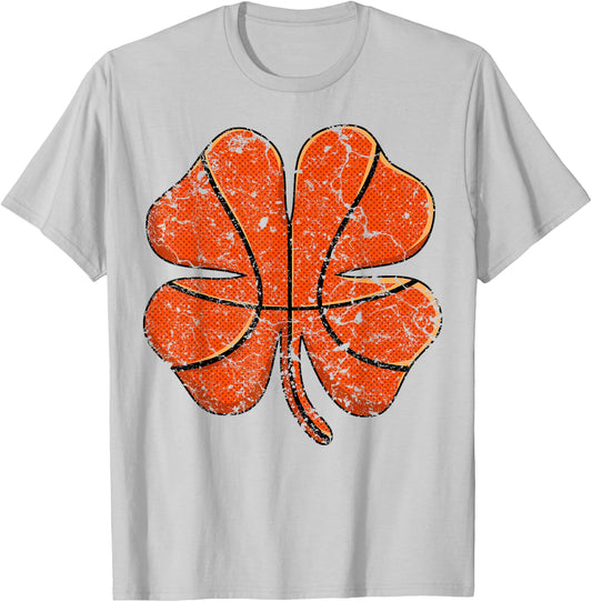 Basketball St Patricks Day Boys Men Shamrock Ball Sport Gift T-Shirt - T-Shirt | Ash