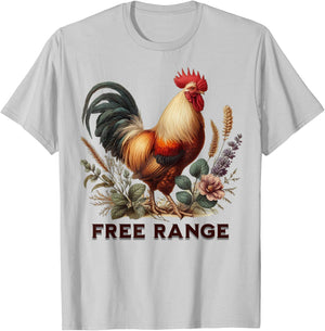 Free Range Kids Farm Field Trip Chicken Lover Gift Feral T-Shirt - T-Shirt | Ash