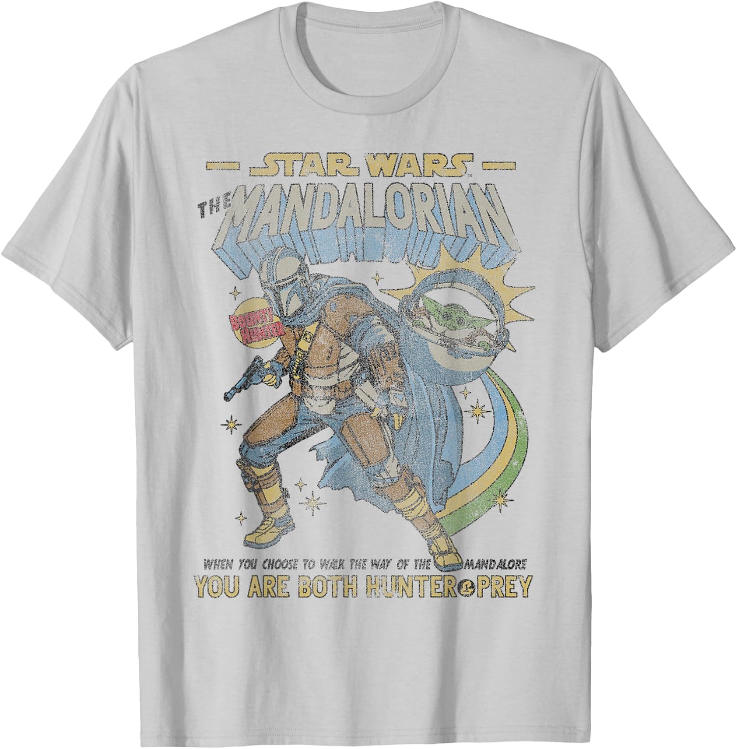 Star Wars Mandalorian Comic Poster T-Shirt - T-Shirt | Ash