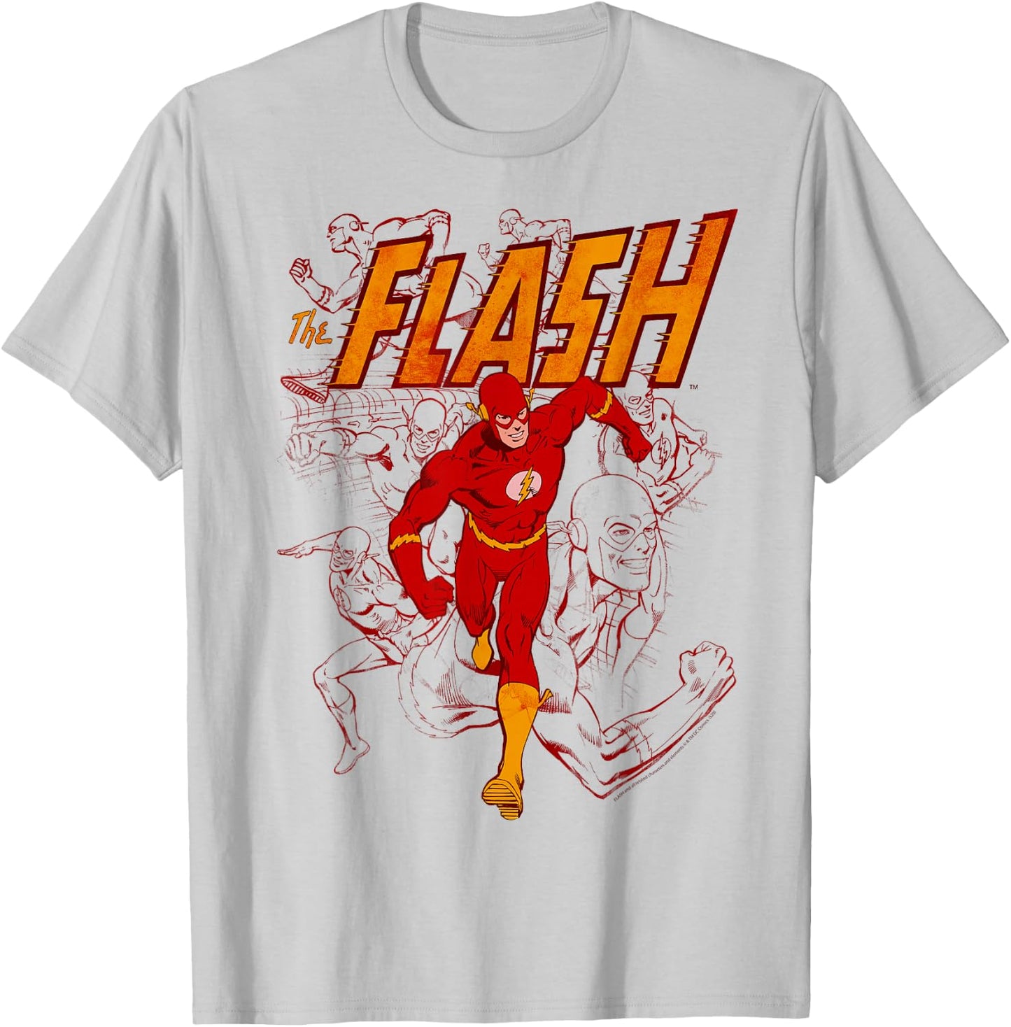 DC Comics The Flash Collage Mashup T-Shirt - T-Shirt | Ash