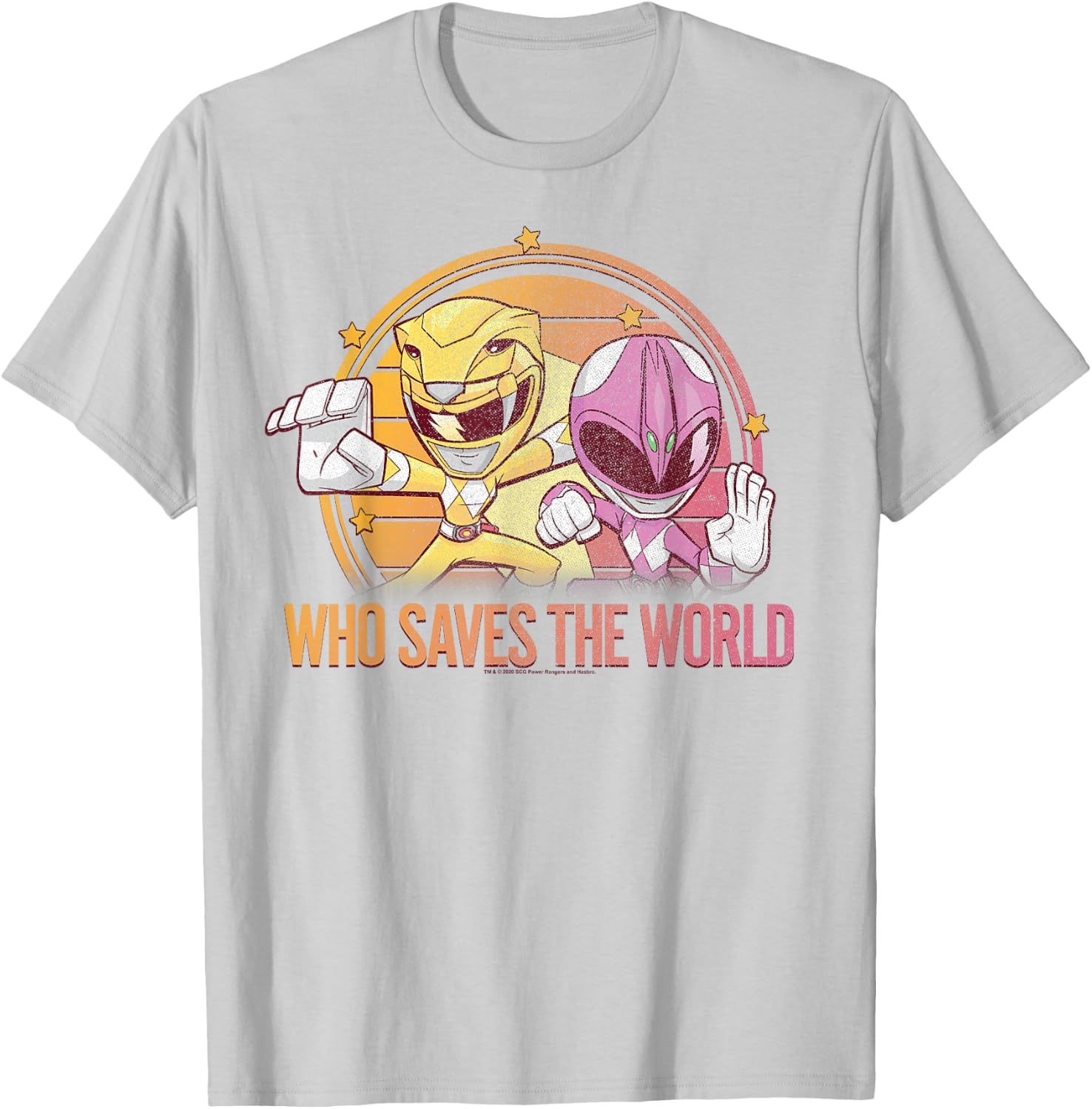Power Rangers Pink & Yellow Ranger Who Saves The World T-Shirt - T-Shirt | Ash