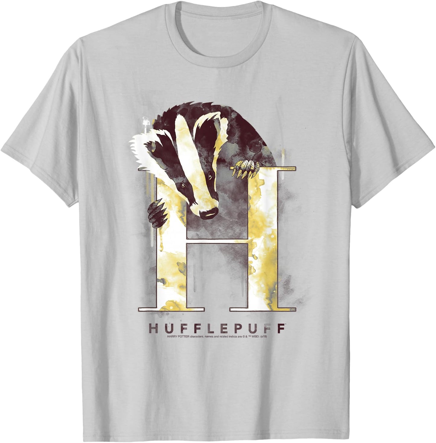 Harry Potter Hufflepuff House Watercolor Small T-Shirt - T-Shirt | Ash