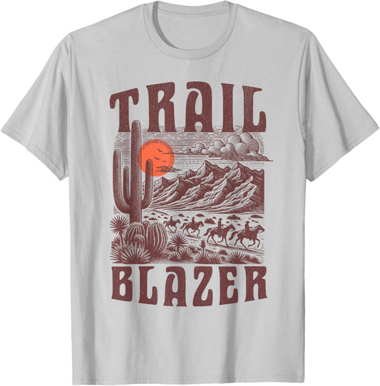 Vintage Western Neutral Horse Cowboy Cowgirl Trail Blazer T-Shirt - T-Shirt | Ash