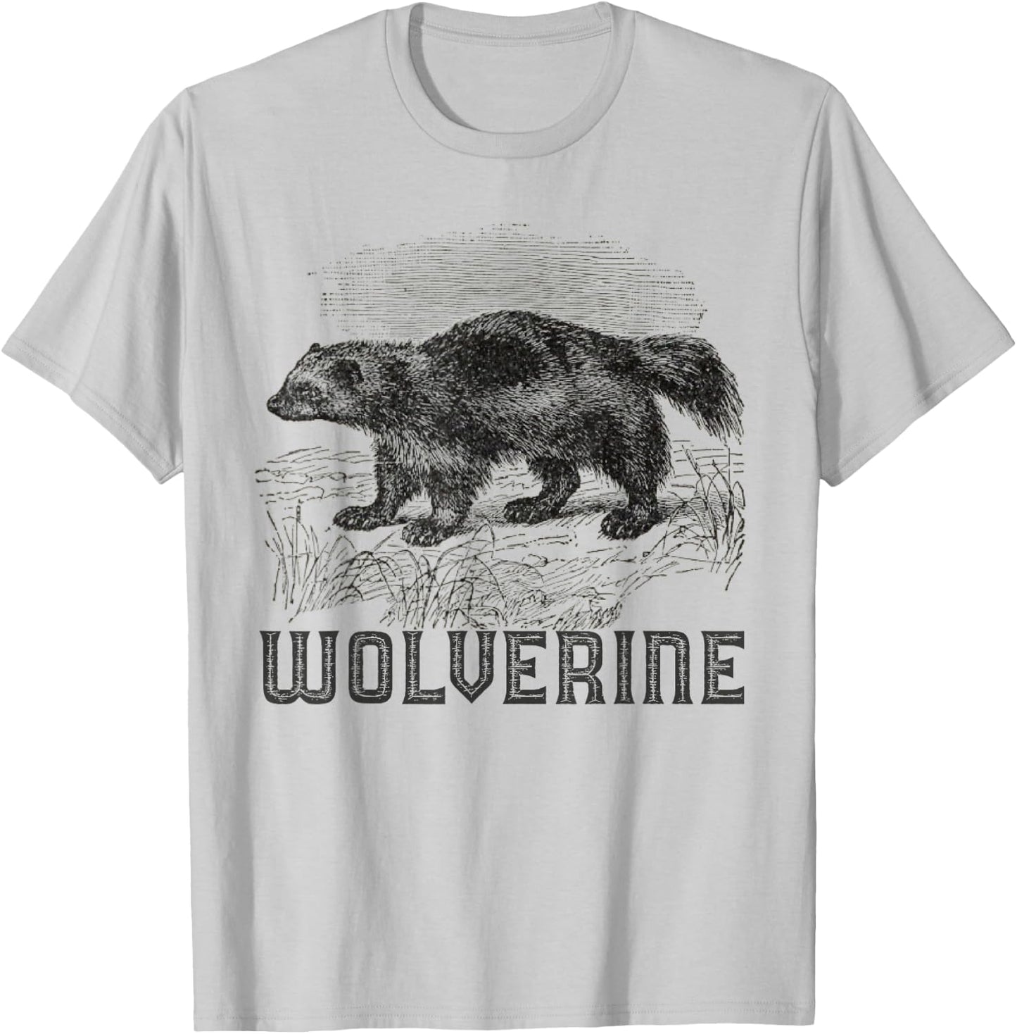 Wolverine Art Wild Animal Skunk Bear Mammal Habitat T-Shirt - T-Shirt | Ash