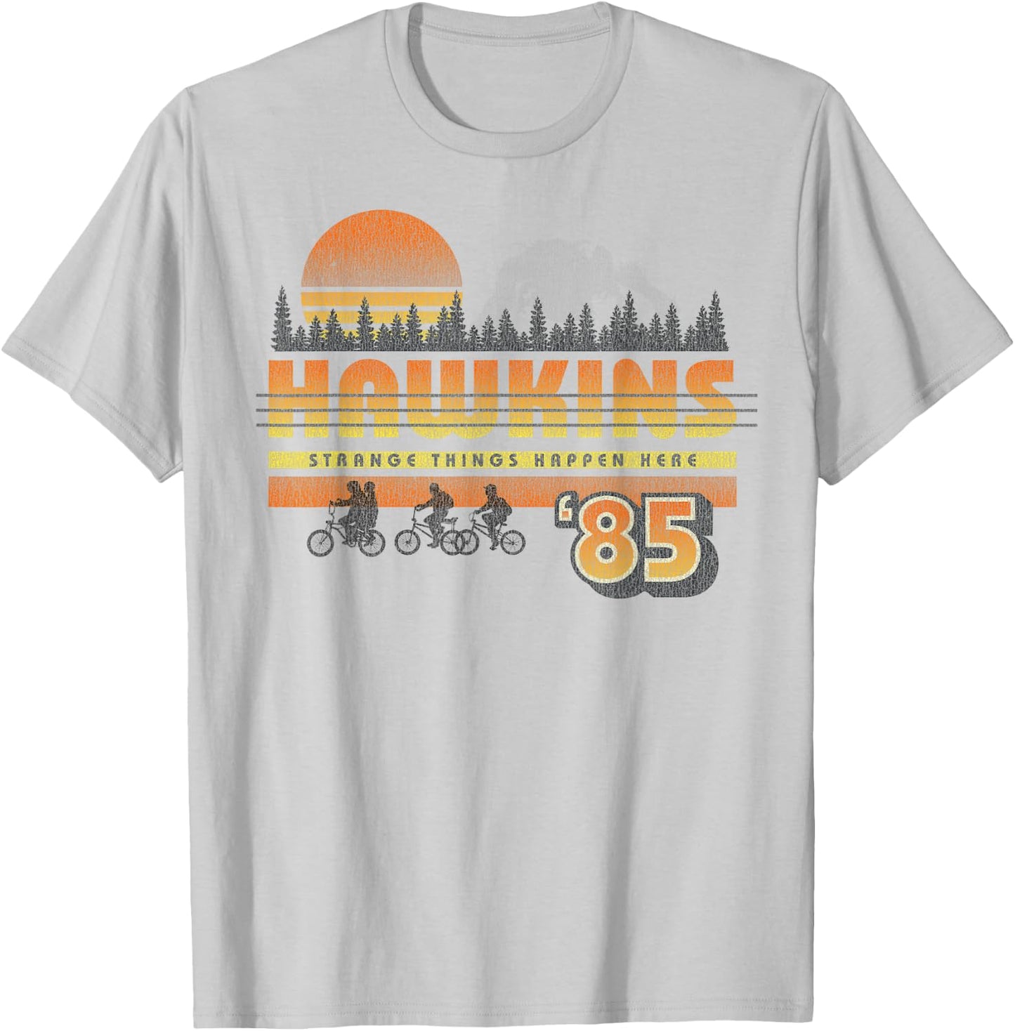 Netflix Stranger Things Hawkins Strange Things 85 Retro T-Shirt - T-Shirt | Ash