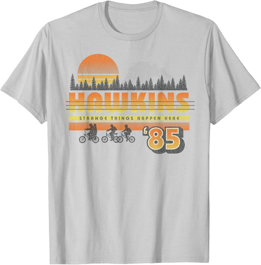 Netflix Stranger Things Hawkins Strange Things 85 Retro T-Shirt - T-Shirt | Ash