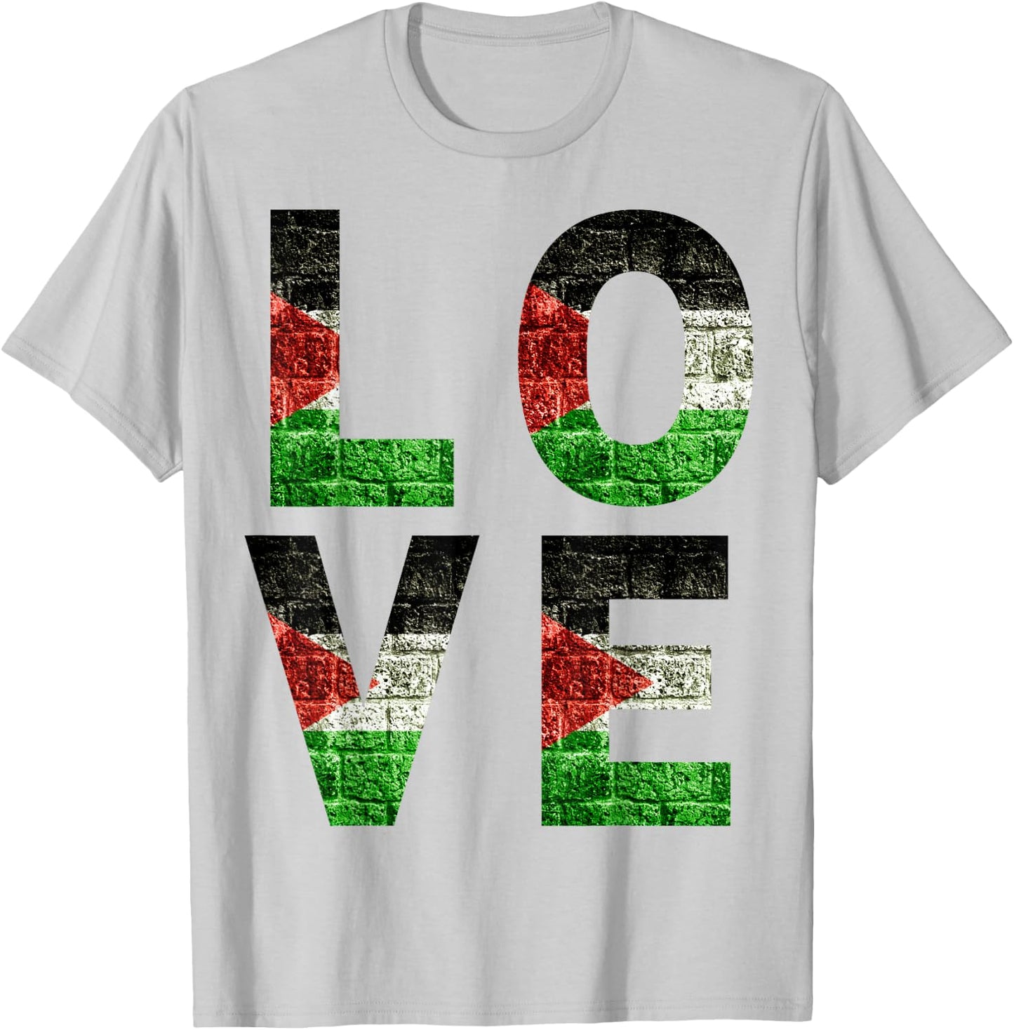 Palestine Love Flag Men Women Kids Toddlers Boys & Girls Luv T-Shirt - T-Shirt | Ash