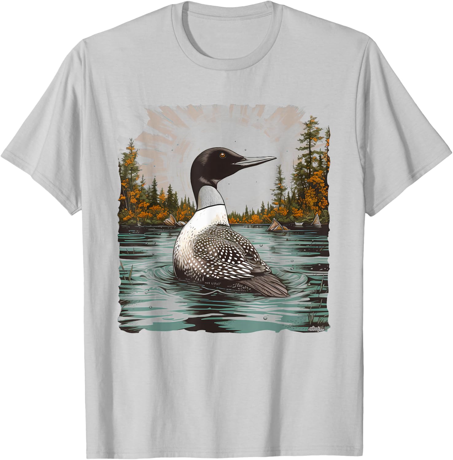 Retro Style Loon T-Shirt - T-Shirt | Ash