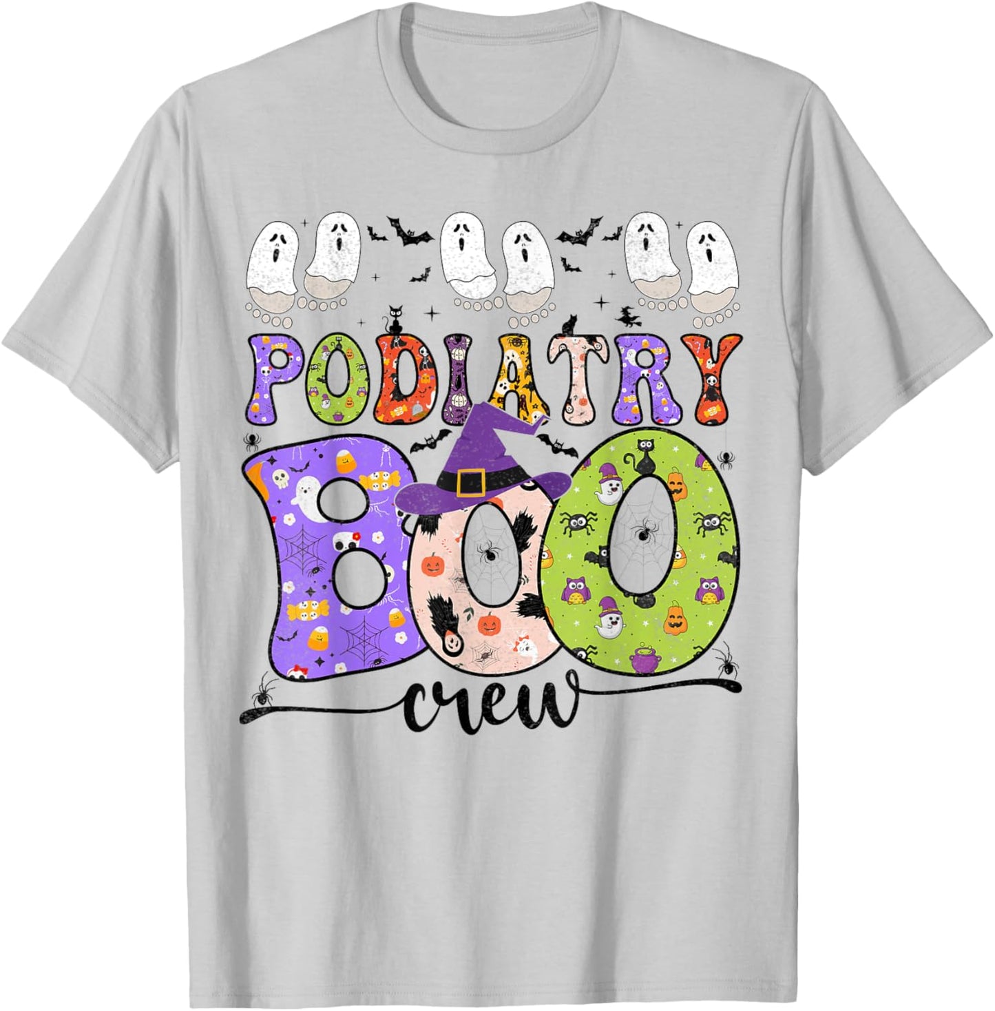 Halloween Foot Doctor Podiatrist Podiatry Boo Crew Ghost T-Shirt - T-Shirt | Ash