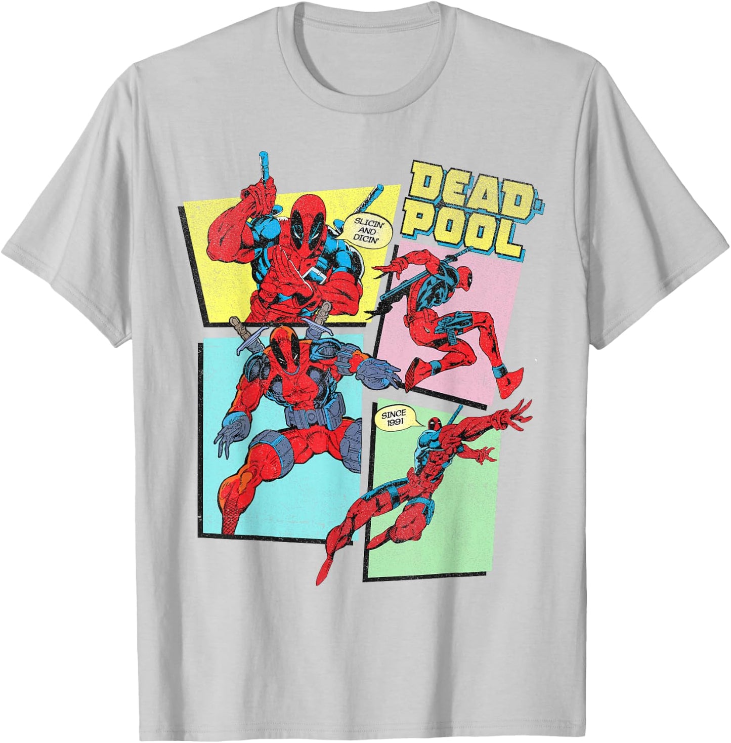 Marvel Deadpool 30th Slicin' And Dicin' Since 1991 T-Shirt - T-Shirt | Ash