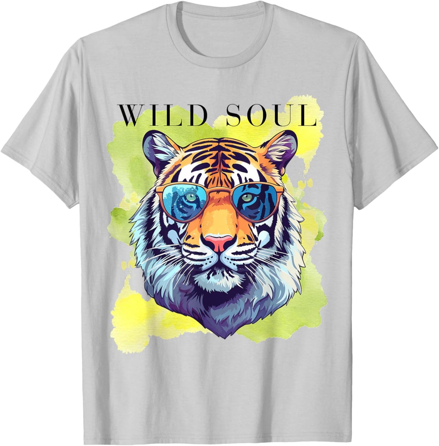 Wild Soul Watercolor Tiger Free Spirit Tiger Lover Design T-Shirt - T-Shirt | Ash
