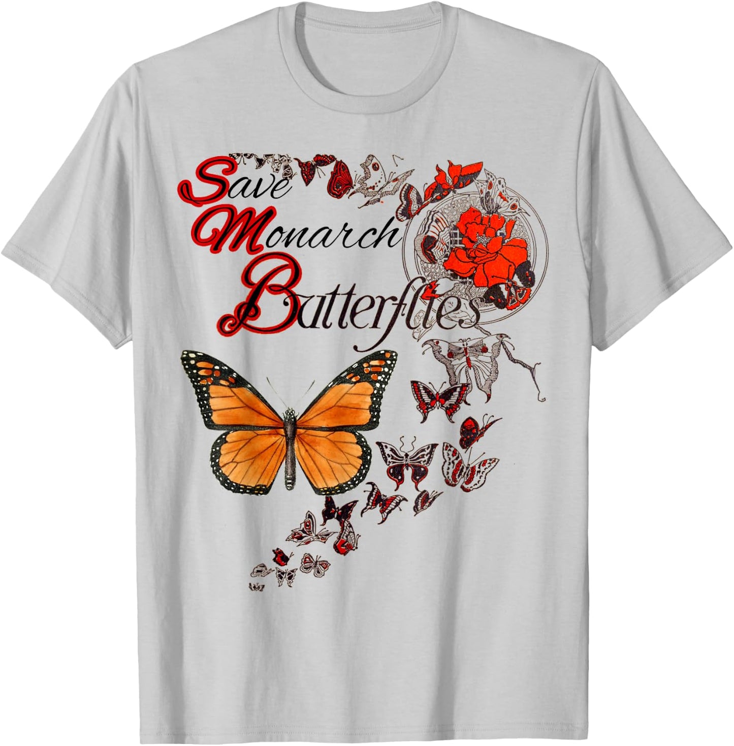 Save Monarch Butterfly T-Shirt - T-Shirt | Ash