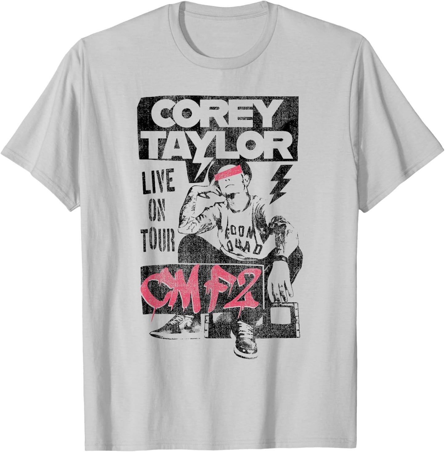 CONTROL INDUSTRY Corey Taylor - Punk Poster , Small, White T-Shirt - T-Shirt | Ash