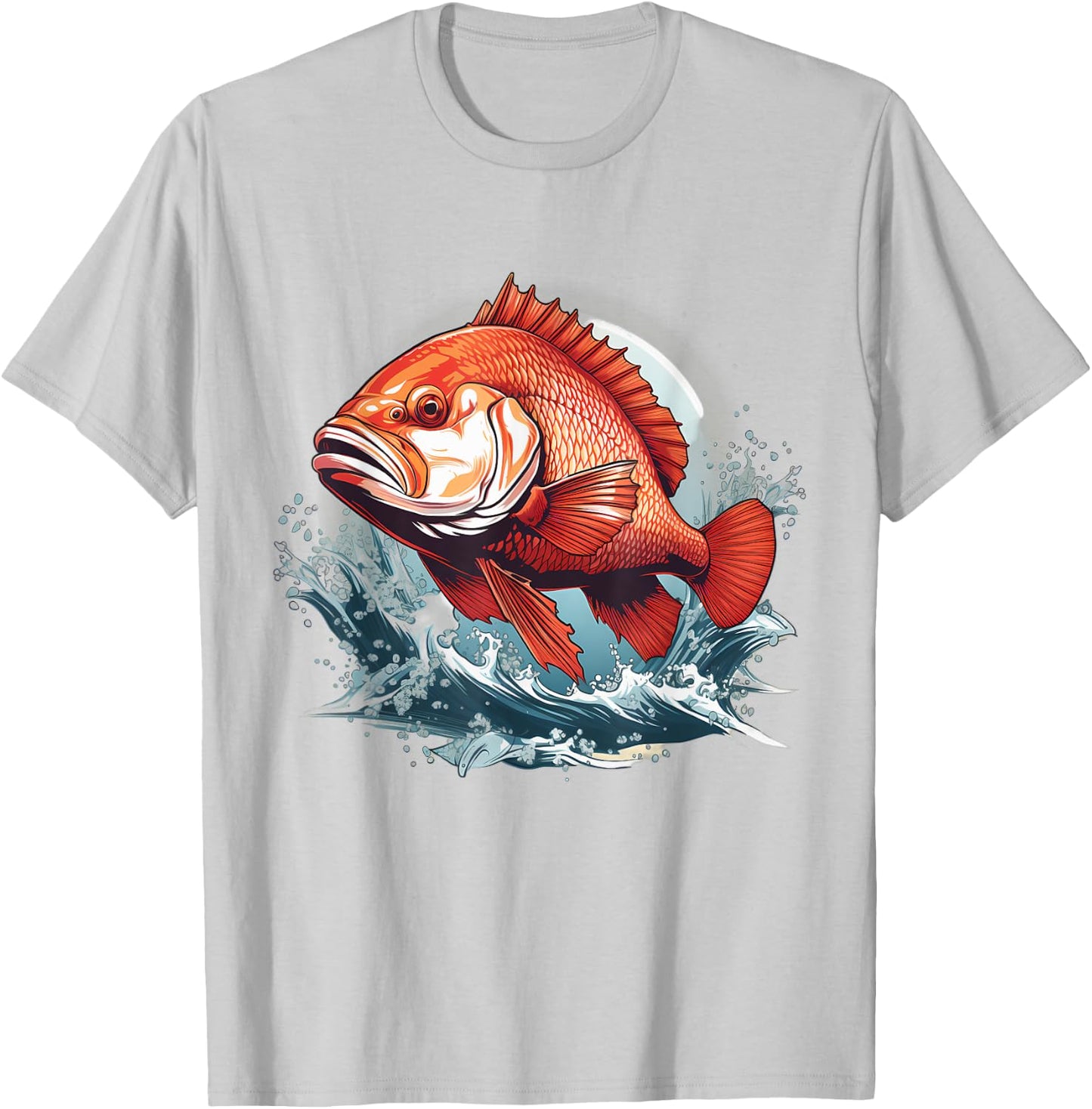 Retro Style Red Snapper T-Shirt - T-Shirt | Ash