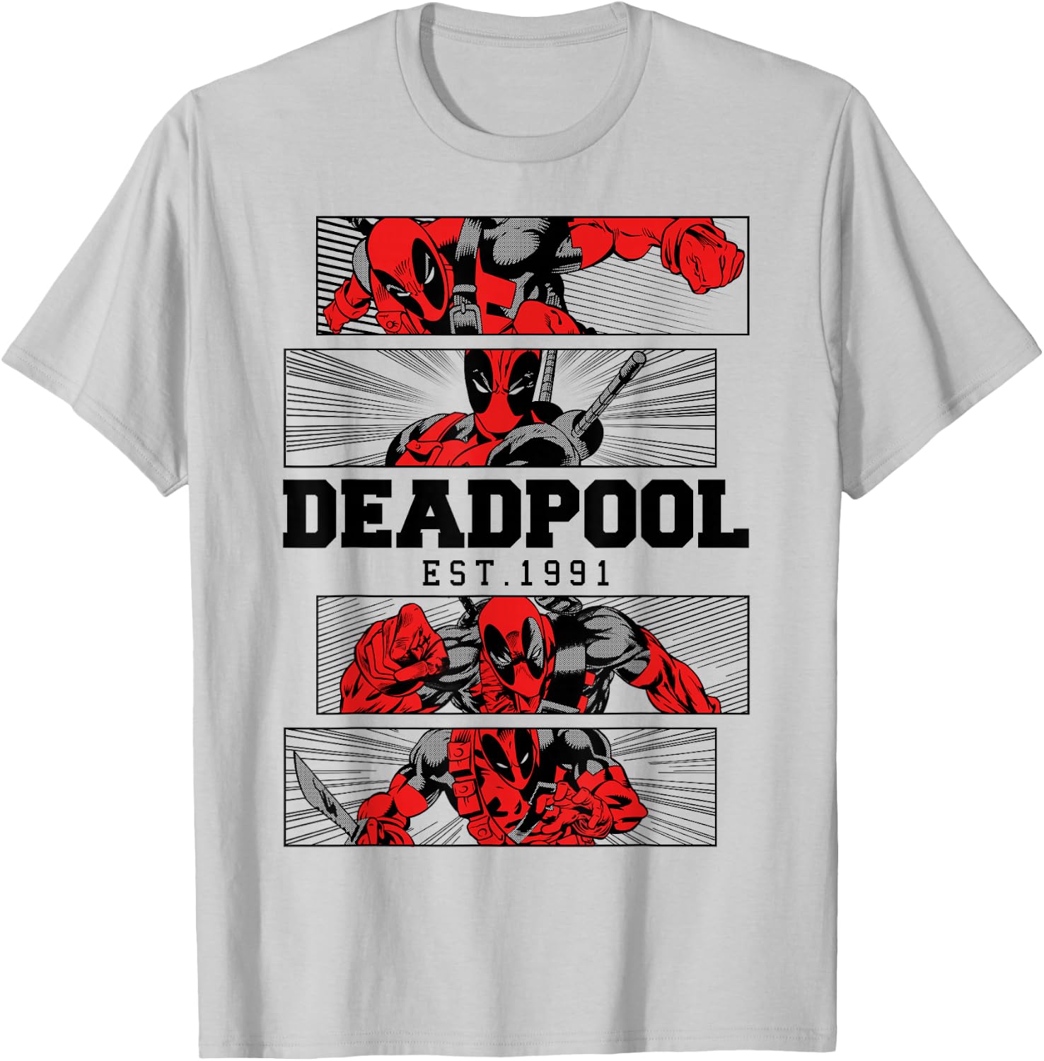 Marvel Deadpool 30th Est. 1991 Panels T-Shirt - T-Shirt | Ash