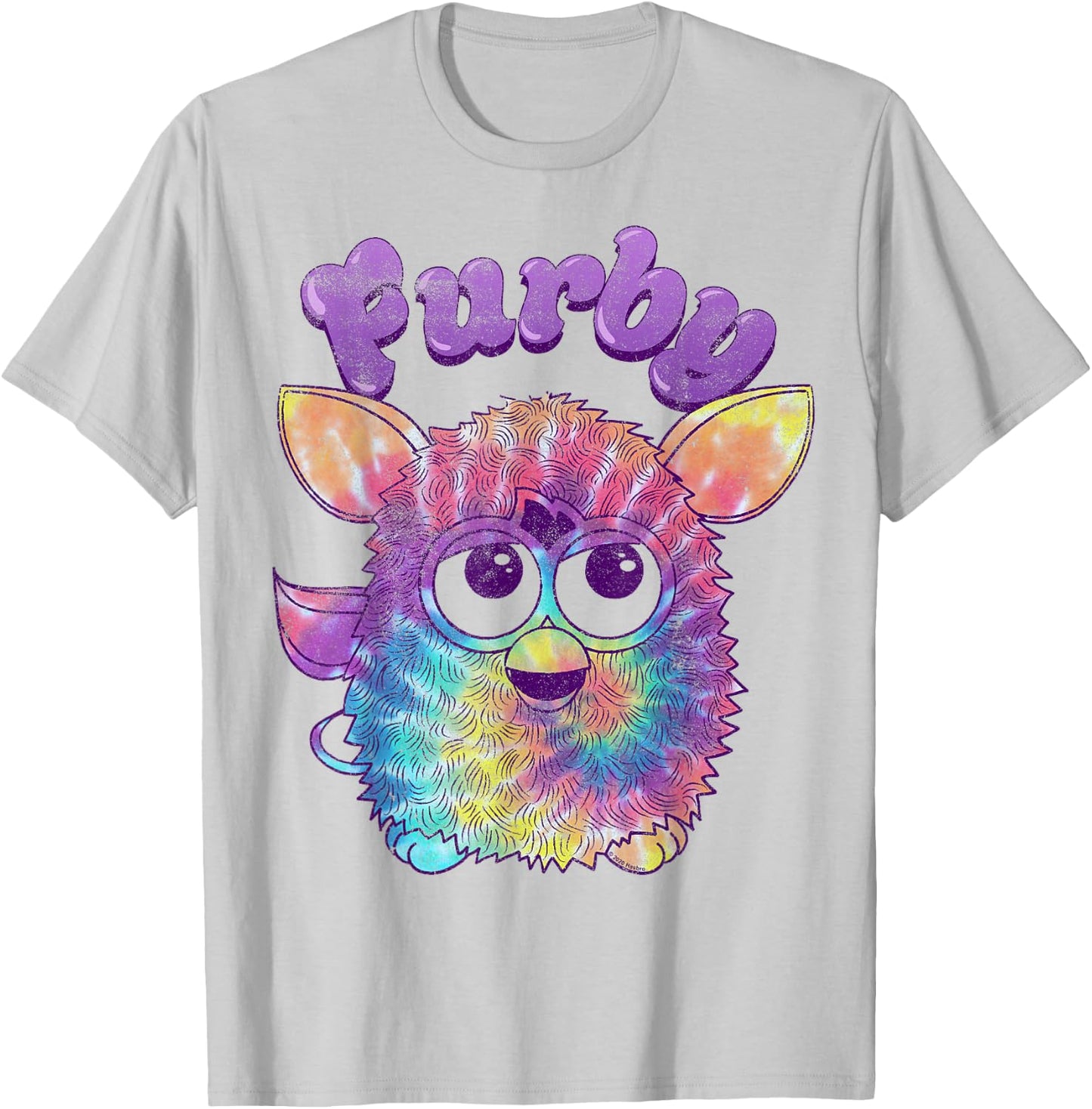 Furby Tie Dyed Cute Portrait Logo T-Shirt - T-Shirt | Ash