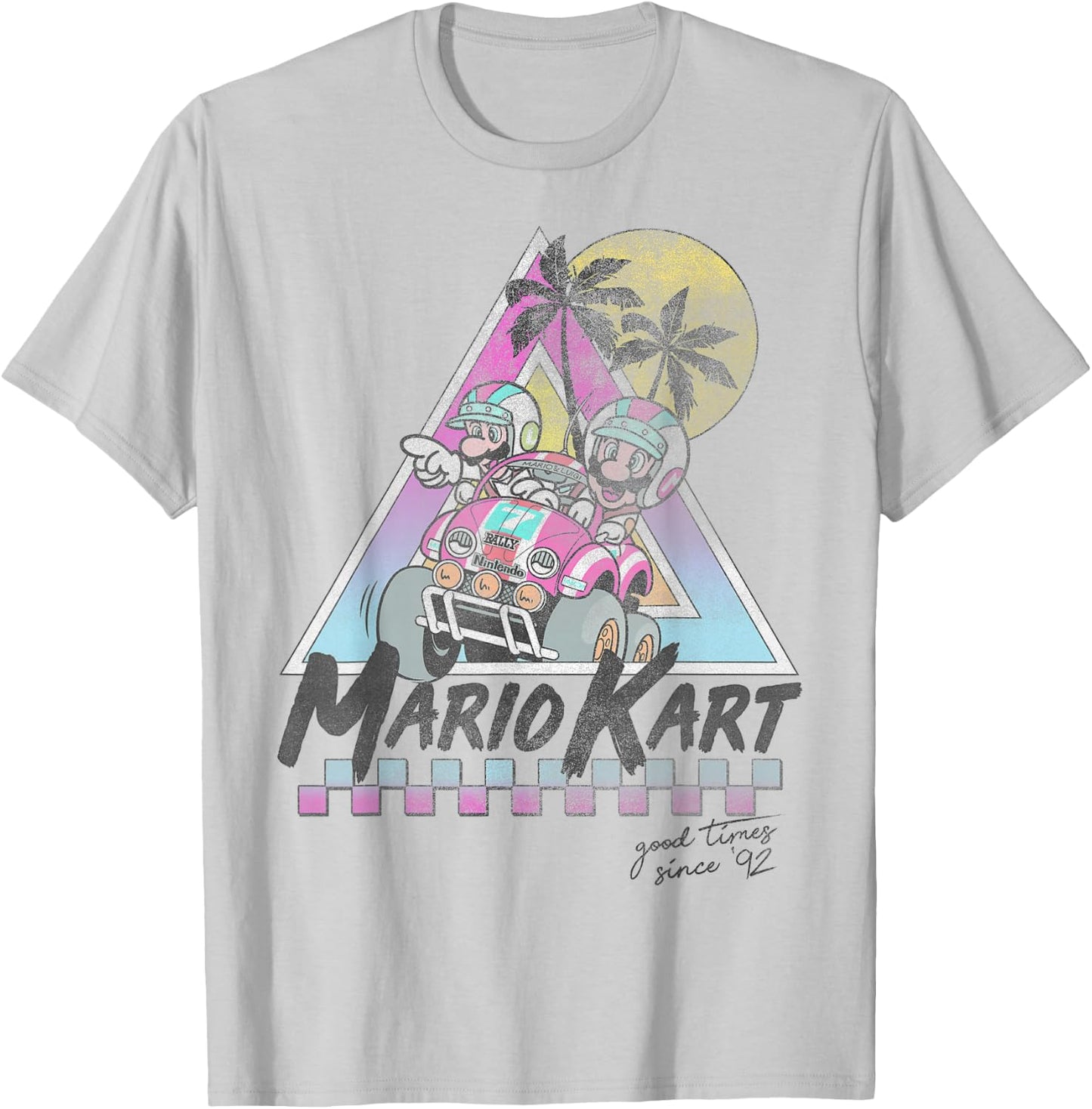 Mario Kart Mario And Luigi Good Time Since 92 Vintage T-Shirt - T-Shirt | Ash