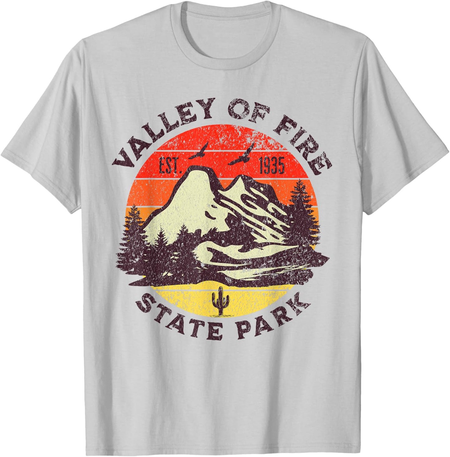 Valley Of Fire T-Shirt - T-Shirt | Ash