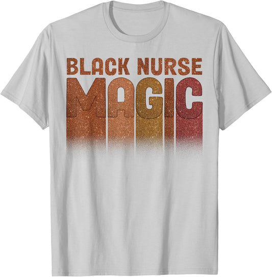 Nurse Life Melanin Queen Black Girl Magic History Month T-Shirt - T-Shirt | Ash