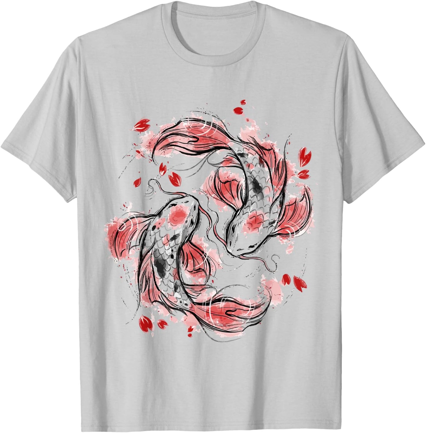 Japanese Asian Koi Fish Carp Nishikigoi Fish T-Shirt - T-Shirt | Ash