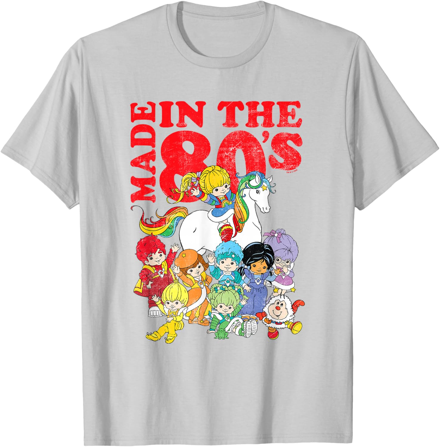 Rainbow Brite Made in The 80's Distressed Group Shot T-Shirt - T-Shirt | Ash