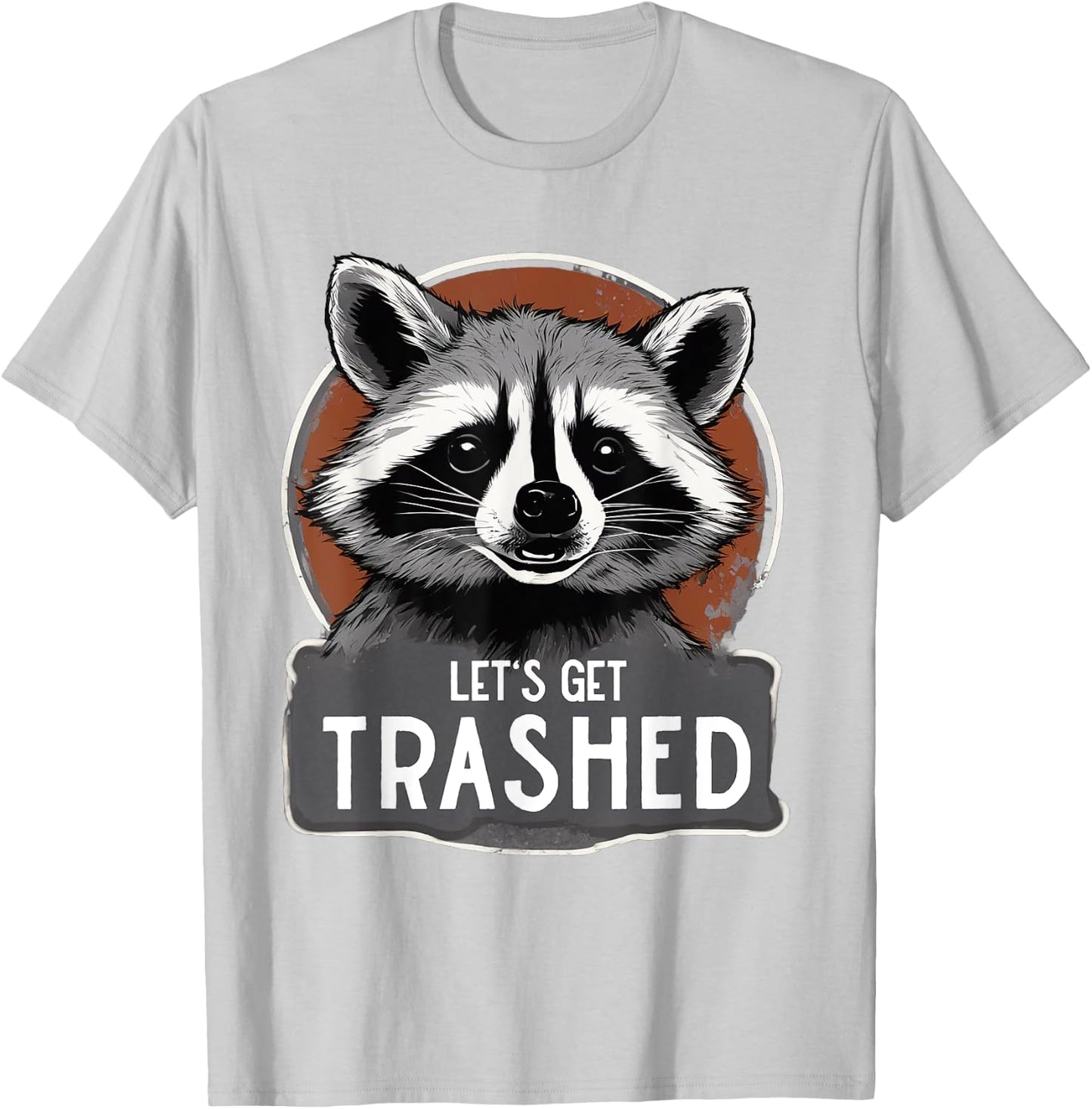 Raccoon Costume Groovy Let's Get Trashed T-Shirt - T-Shirt | Ash