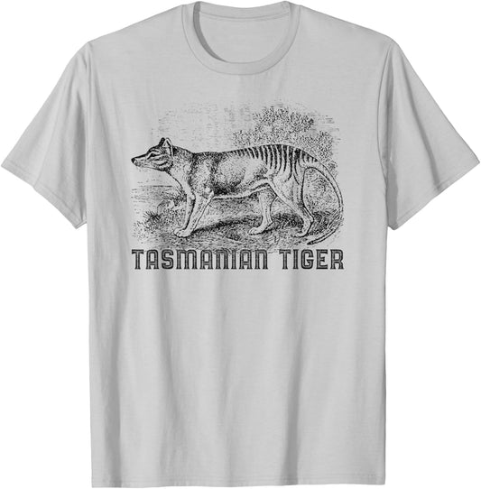 Tasmanian Wolf Tiger Thylacine Australian Extinction Gift T-Shirt - T-Shirt | Ash