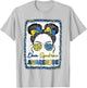 Messy Bun Girl Yellow Blue Bow Ties Sunglasses Down Syndrome T-Shirt - T-Shirt | Ash