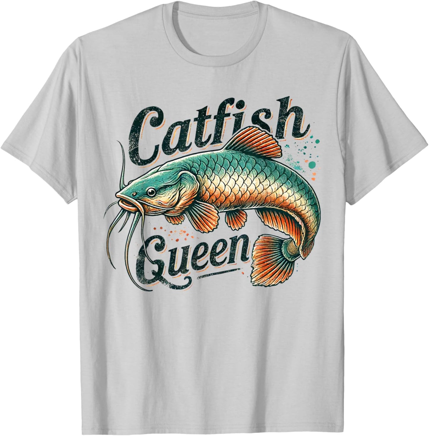 Catfish Queen Unique Catfishing Lover Women Anglers T-Shirt - T-Shirt | Ash