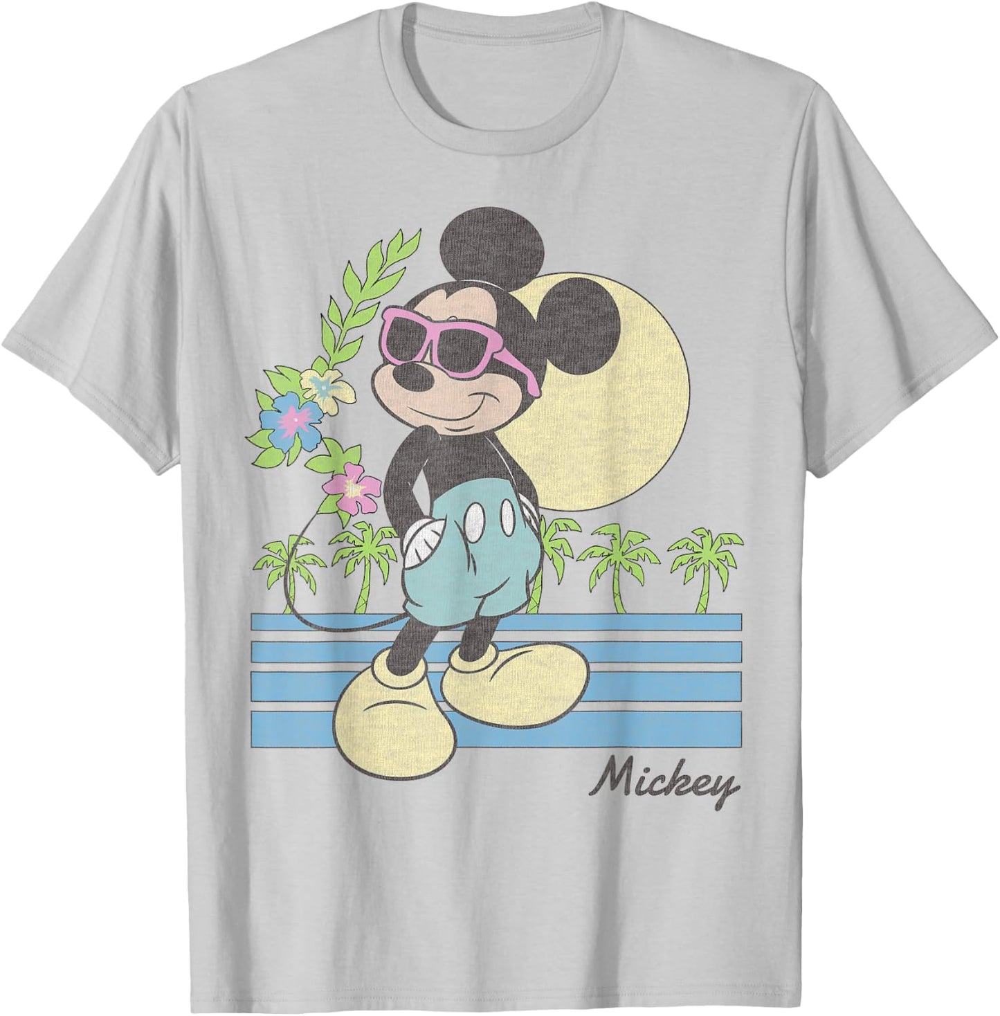 Disney Mickey and Friends Mickey Retro Beach Small T-Shirt - T-Shirt | Ash