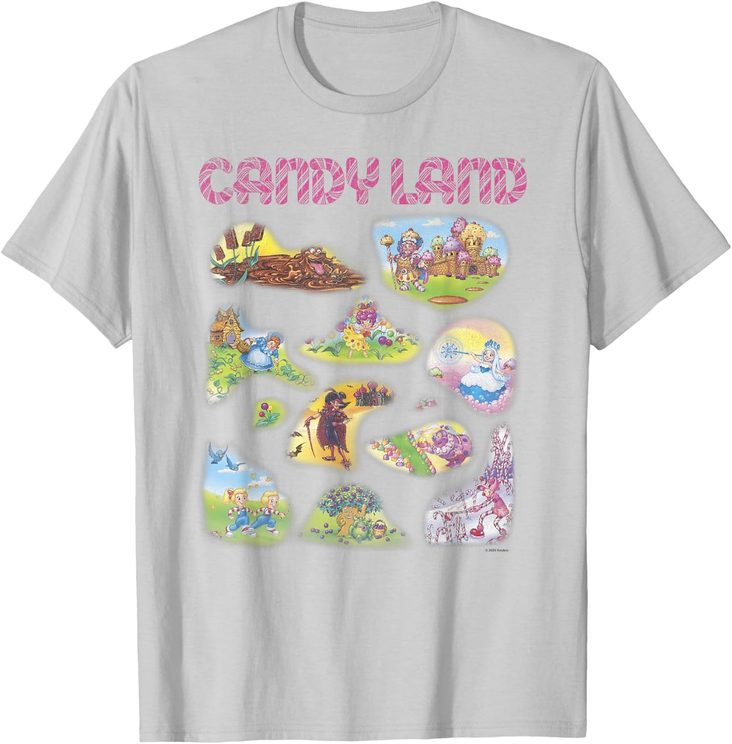 Candy Land Vintage Game Board Locations Textbook T-Shirt - T-Shirt | Ash