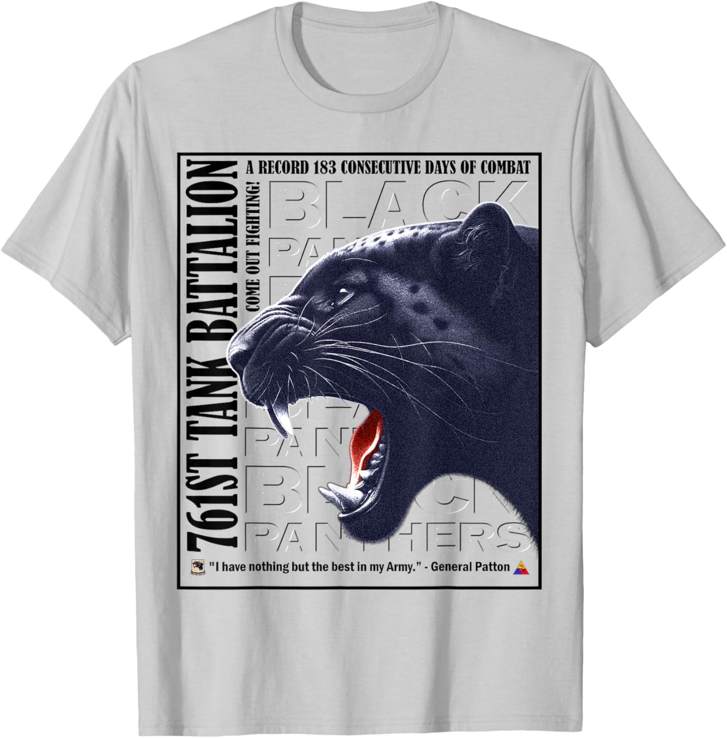 761st Tank Battalion WWII Black Panthers Recognition T-Shirt - T-Shirt | Ash